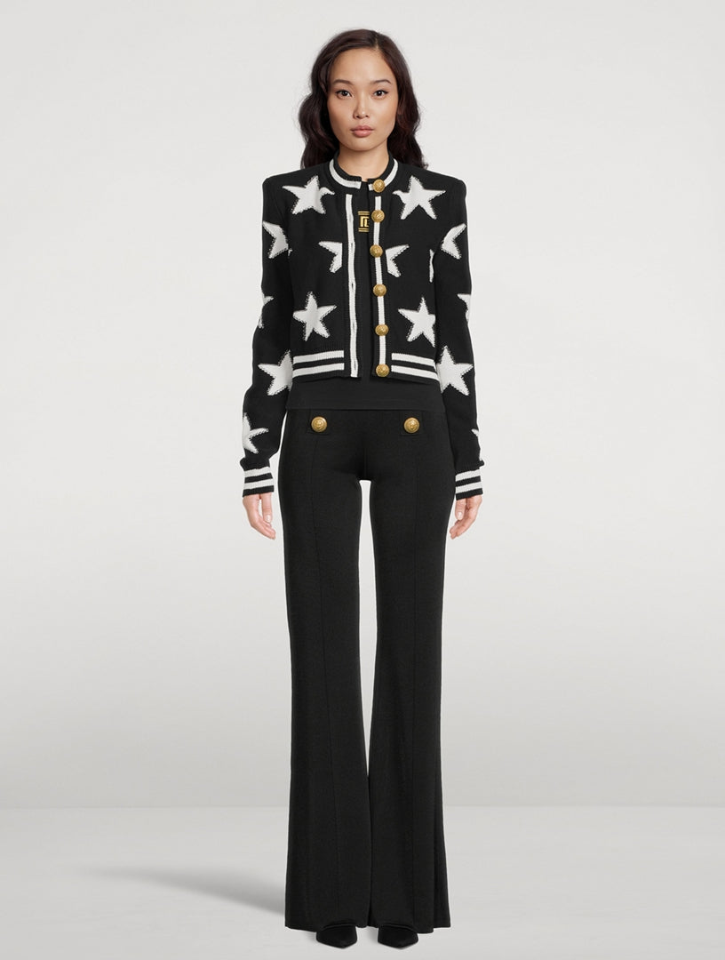 Star Jacquard black Cardigan Flowering Girl