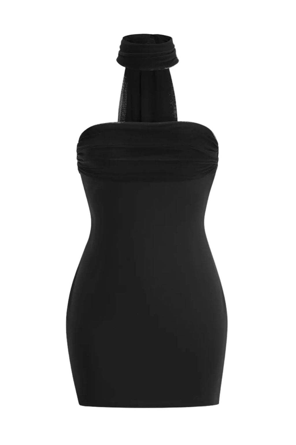 Asat Strapless Wrap Mini Dress - Black Flowering Girl