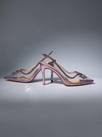 Crystal Cutout Embellished Pumps In Pink Flowering Girl