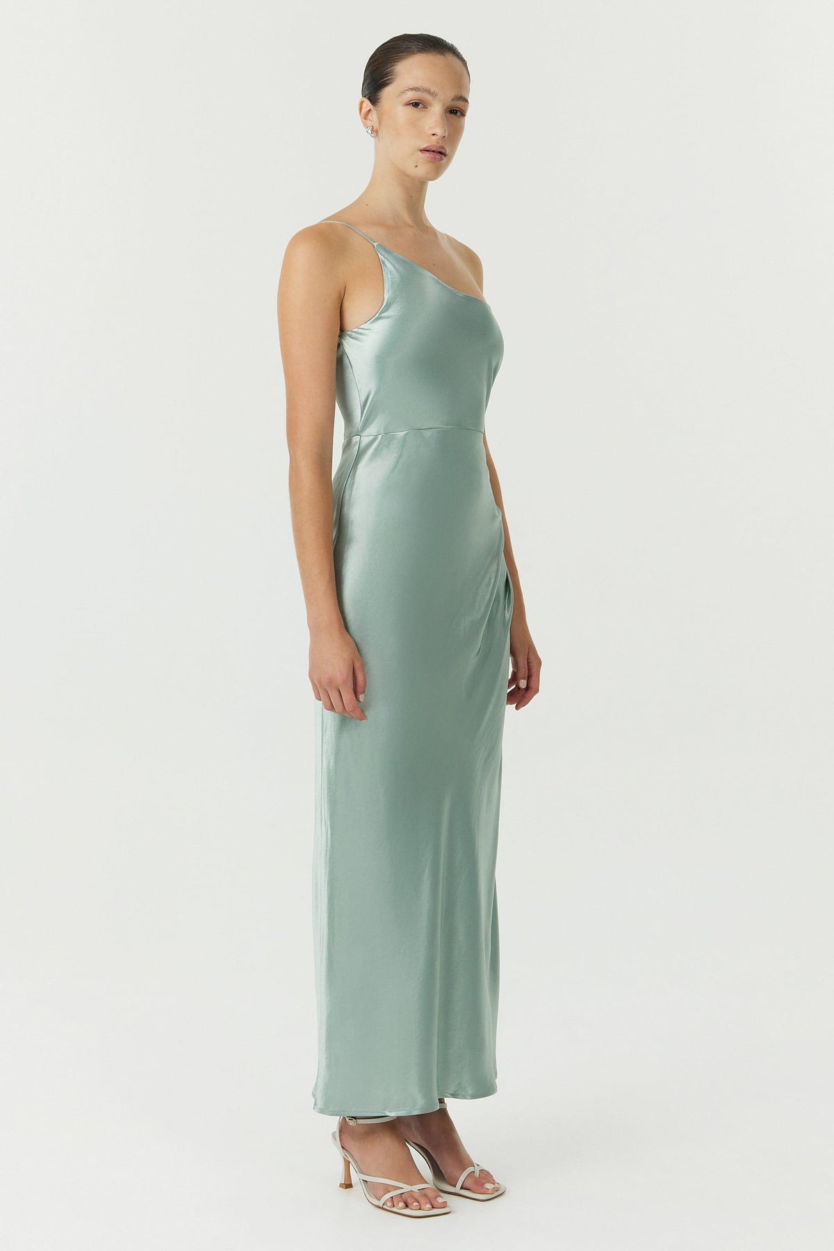 Satin Gather One Shoulder Dress | Wave Flowering Girl