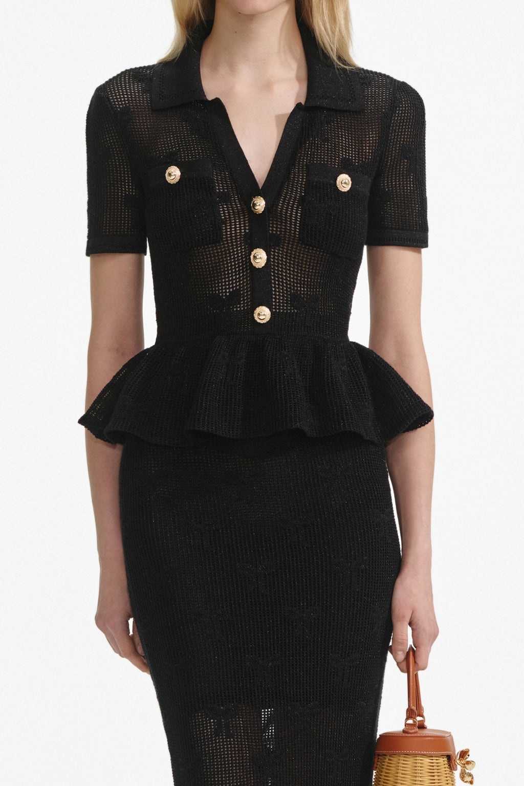 Adelaide Black Bow Crochet Midi Dress Flowering Girl