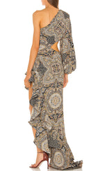 Javen Printed One-Shoulder Maxi Dress Flowering Girl