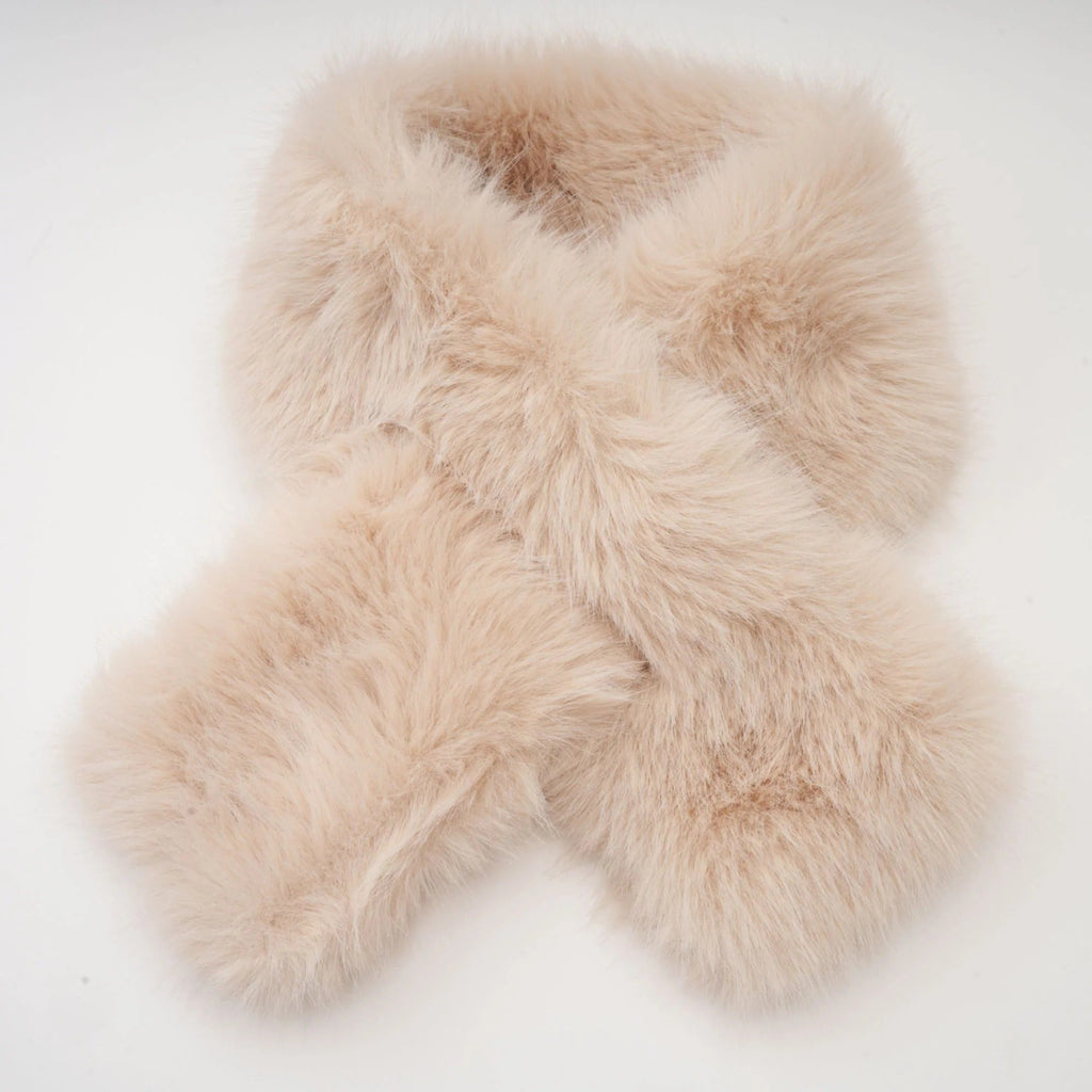 Rosella Detachable-Cape Faux-Fur Coat Flowering Girl