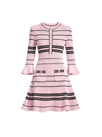 Marietta Pink Flared Sleeve Knit Mini Dress Flowering Girl