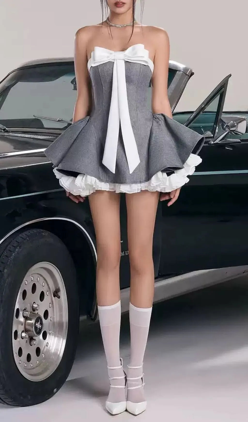 Hyde Strapless Bow Mini Dress Flowering Girl