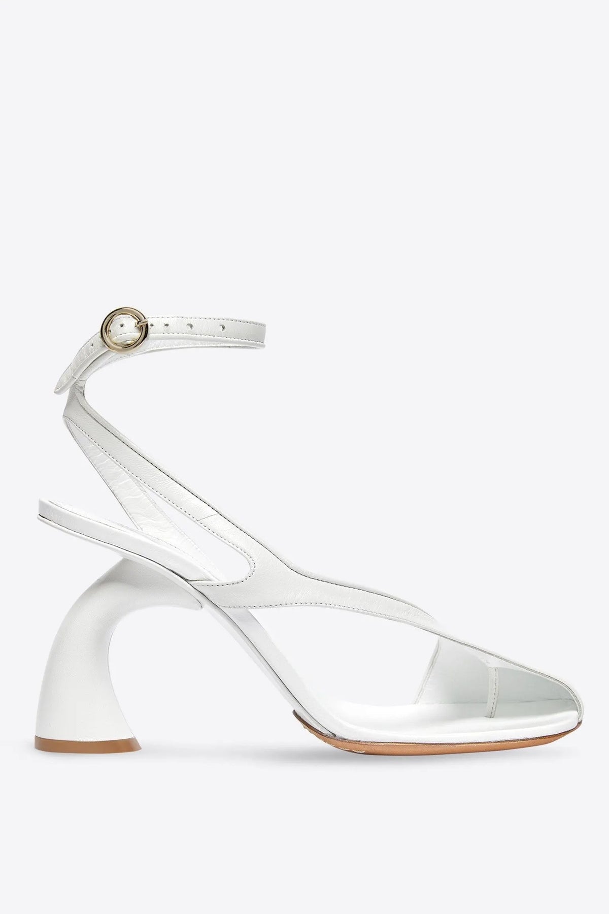 Janelle Cutout Heeled Sandals - White Flowering Girl