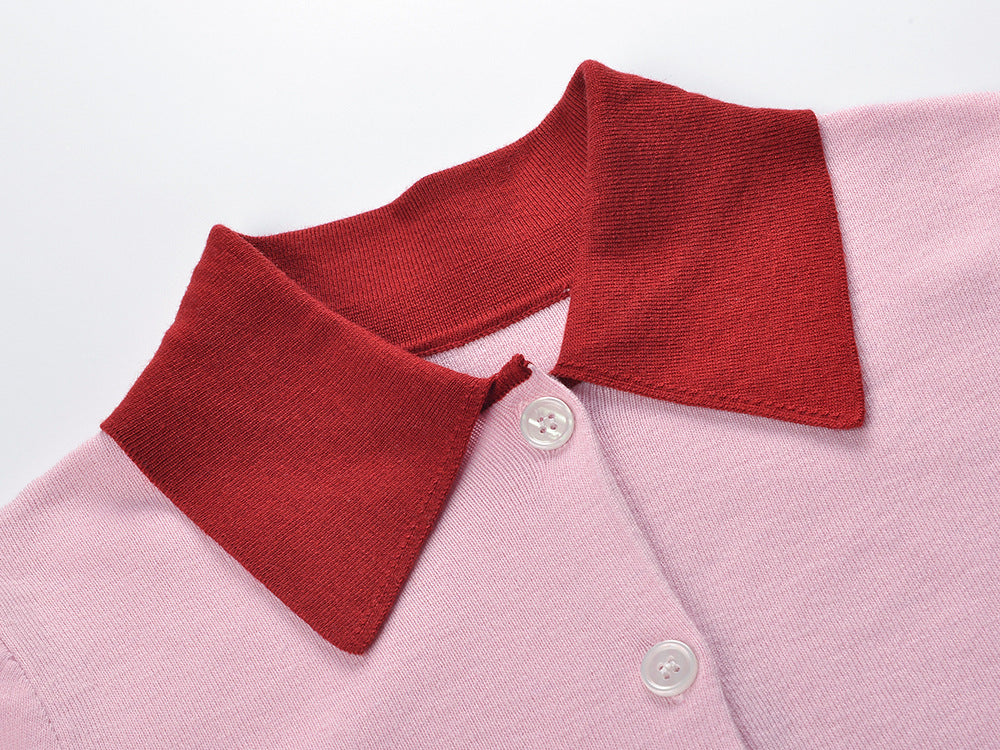 Haide POLO Long Sleeve Knit Top Flowering Girl