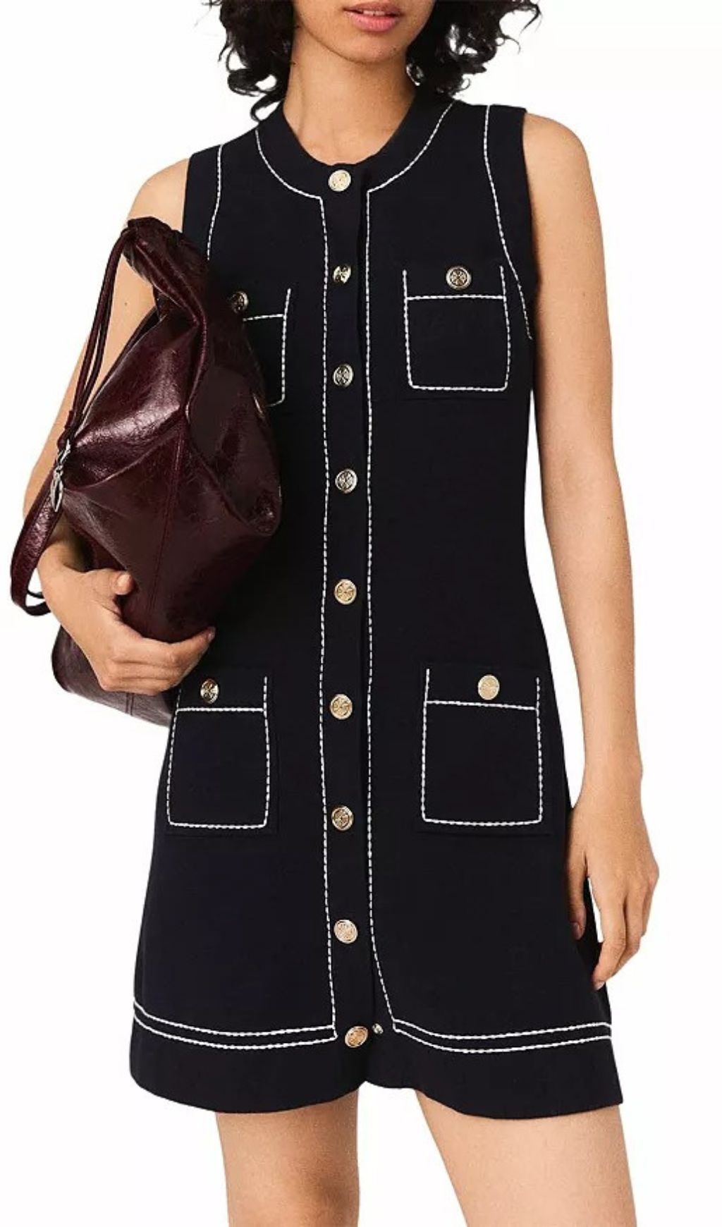 Topstitched Knit Shift Dress Flowering Girl