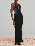 Marti Black Halter Maxi Dress Flowering Girl