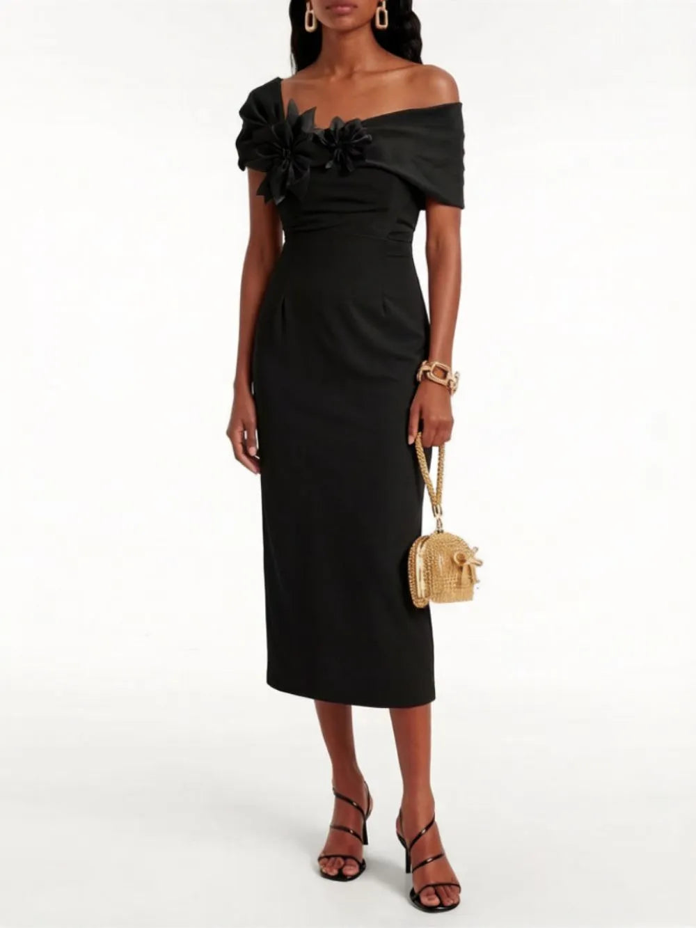 Meira Flower Embellished Midi Dress Flowering Girl