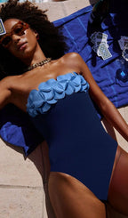 Latika Blue Flower Two-Piece Swimsuit Flowering Girl