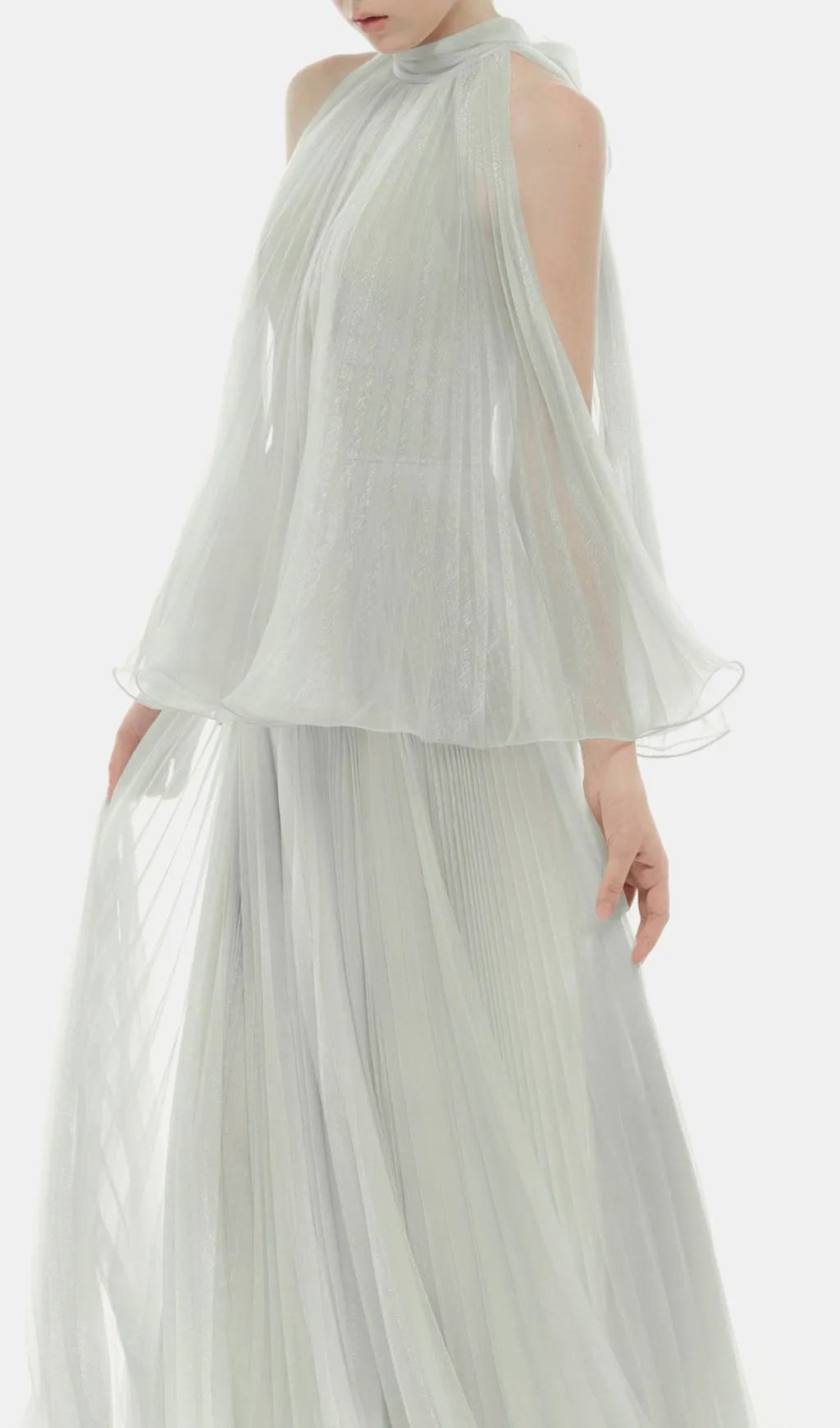 Halona Halter Mesh Maxi Dress Flowering Girl