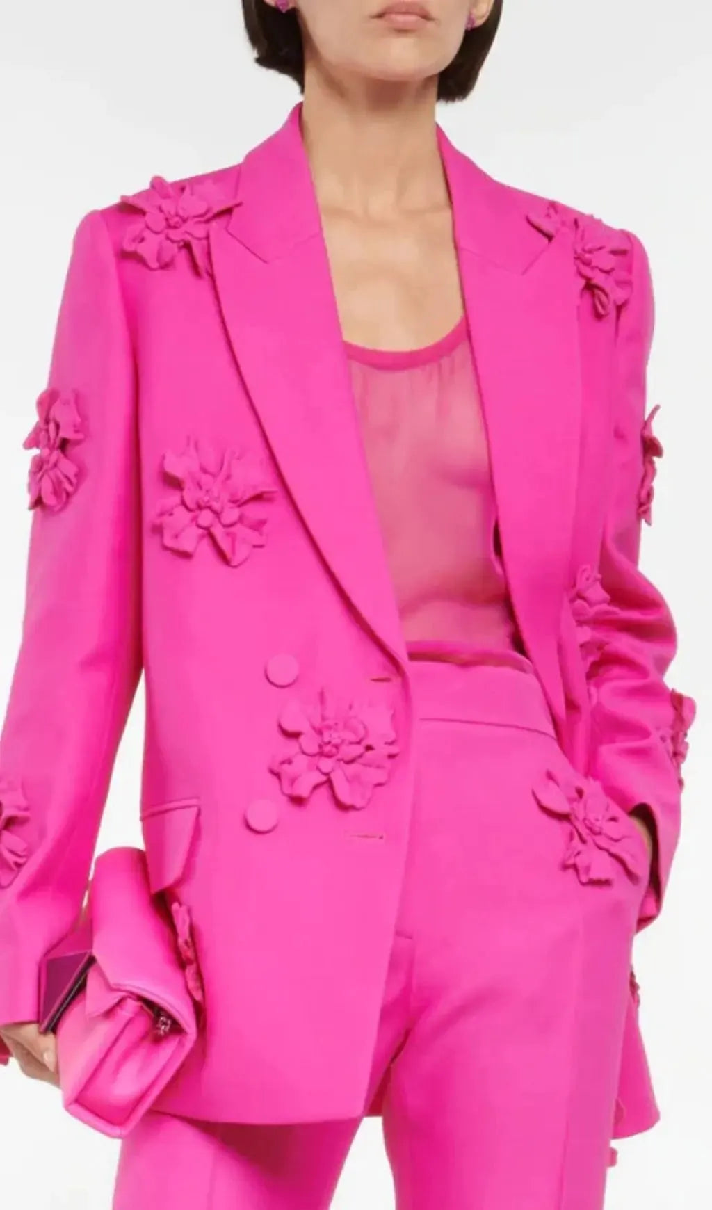 Acedia Pink Three Dimensional Floral Suit Flowering Girl