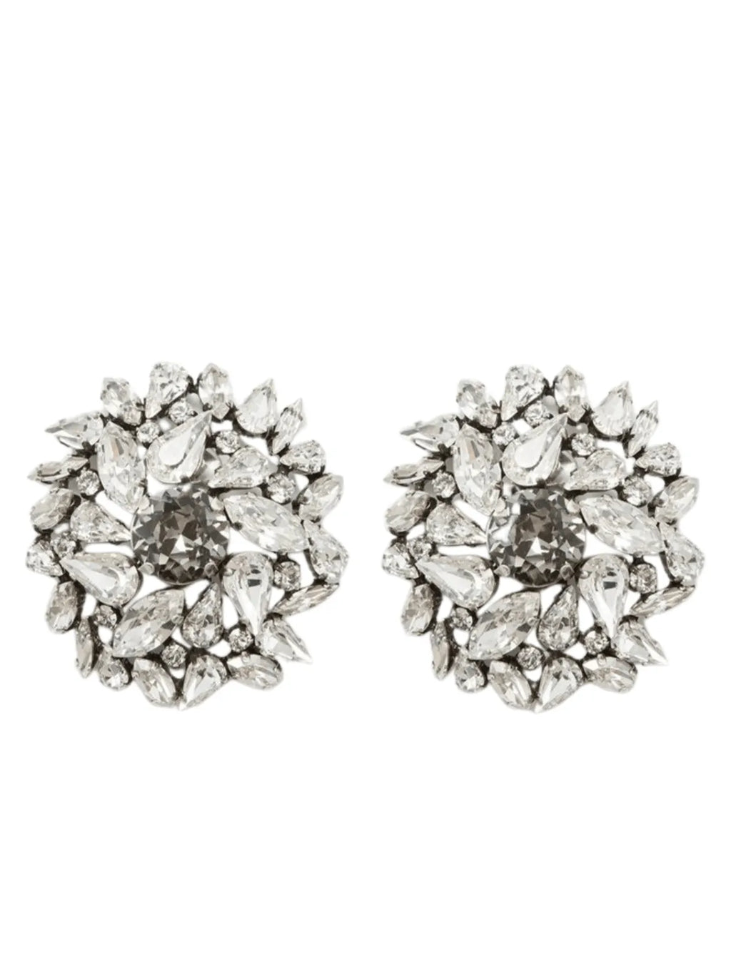 Lysander Circle Rhinestone Earrings Flowering Girl
