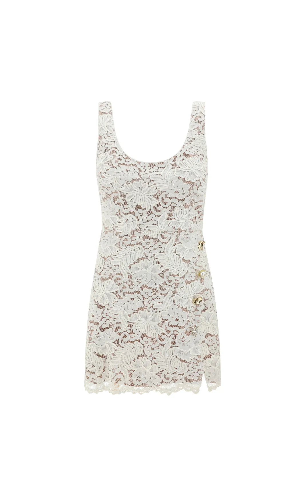 CREAM CORD LACE MINI DRESS Flowering Girl