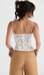 Mila Ivory Lace Underwired Corset Top Flowering Girl