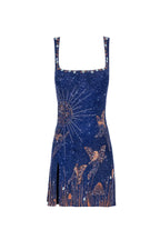 Sylvia Rhinestone Embellished Sky Mini Dress in blue Flowering Girl
