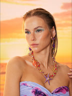 Mikko Geometric Rhinestone Earrings Flowering Girl