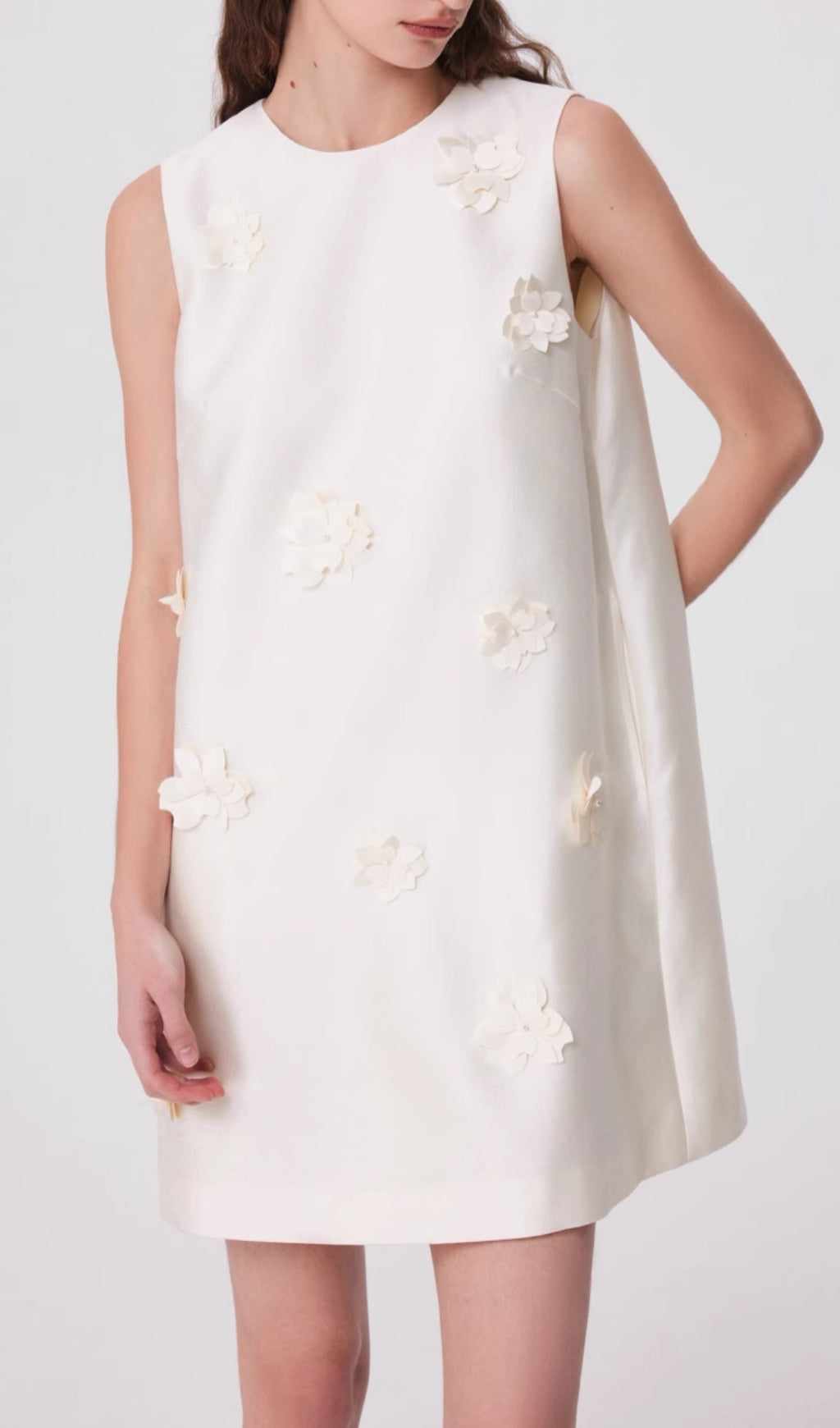 Annunciata Flower Embellished Mini Dress Flowering Girl