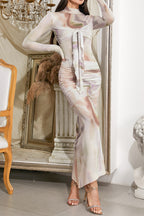 Long Sleeve Maxi Dress Flowering Girl
