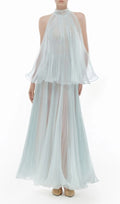 Halona Halter Mesh Maxi Dress Flowering Girl