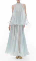 Halona Halter Mesh Maxi Dress Flowering Girl
