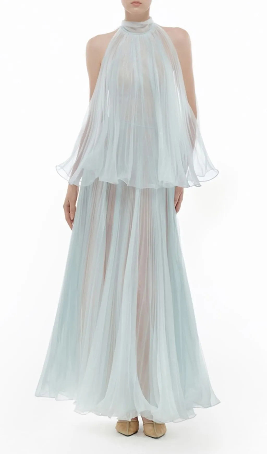 Halona Halter Mesh Maxi Dress Flowering Girl