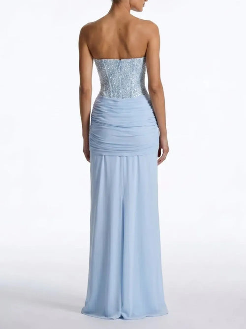 Belric Strapless Sequin Maxi Dress Flowering Girl