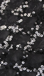 Feather Sequin Two Piece Set In Black Flowering Girl