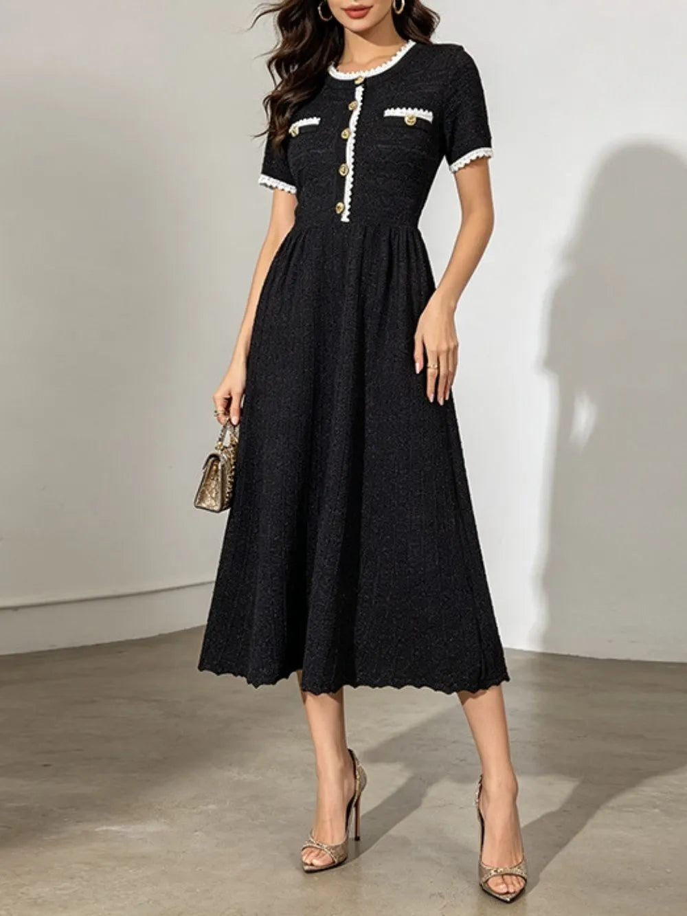 Macayle Knit Short Sleeve Midi Dress Flowering Girl