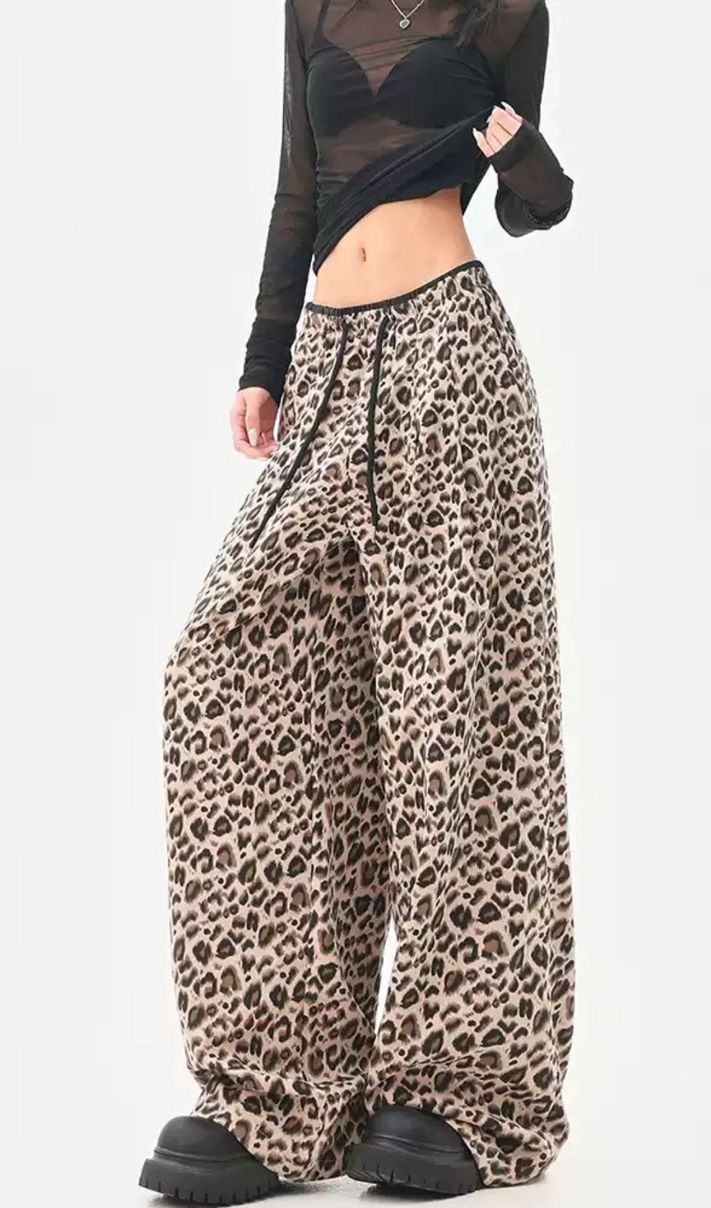 Lali Leopard High Waist Wide Leg Pants Flowering Girl