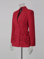 Misaki Red Flower Blazer