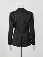 Moriah Black Hollow-Out Blazer