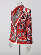 Moxie Red Printed Blazer