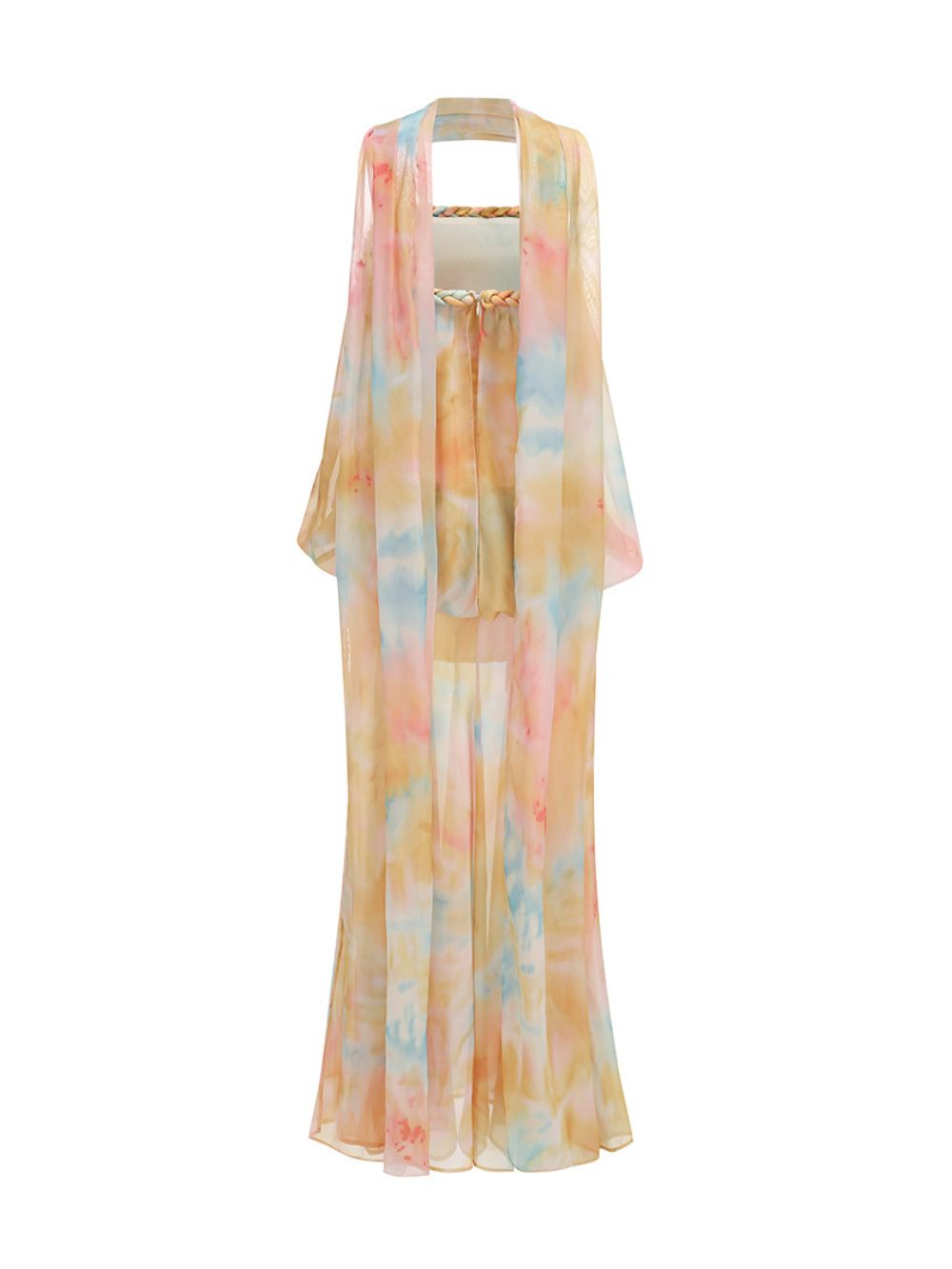 Myla Yellow Spaghetti Printed Maxi Dress