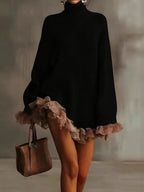 Mitra Knitted Long-Sleeved Lace Sweater