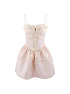 Eliza Lace-Trim Flared Mini Dress Flowering Girl