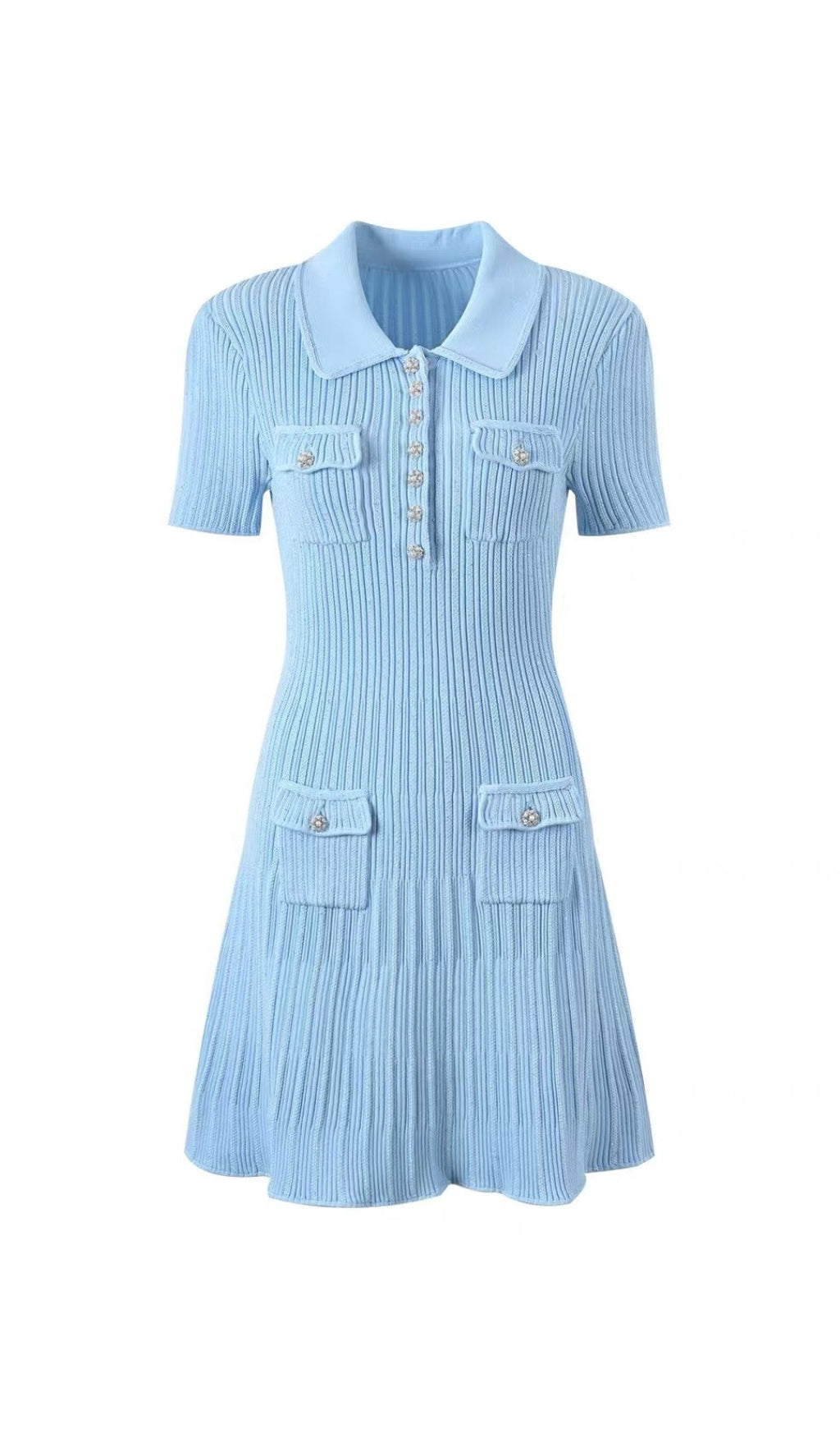 Arsène Blue Knit Mini Dress Flowering Girl