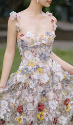 Jansje Strappy Flower Maxi Dress Flowering Girl