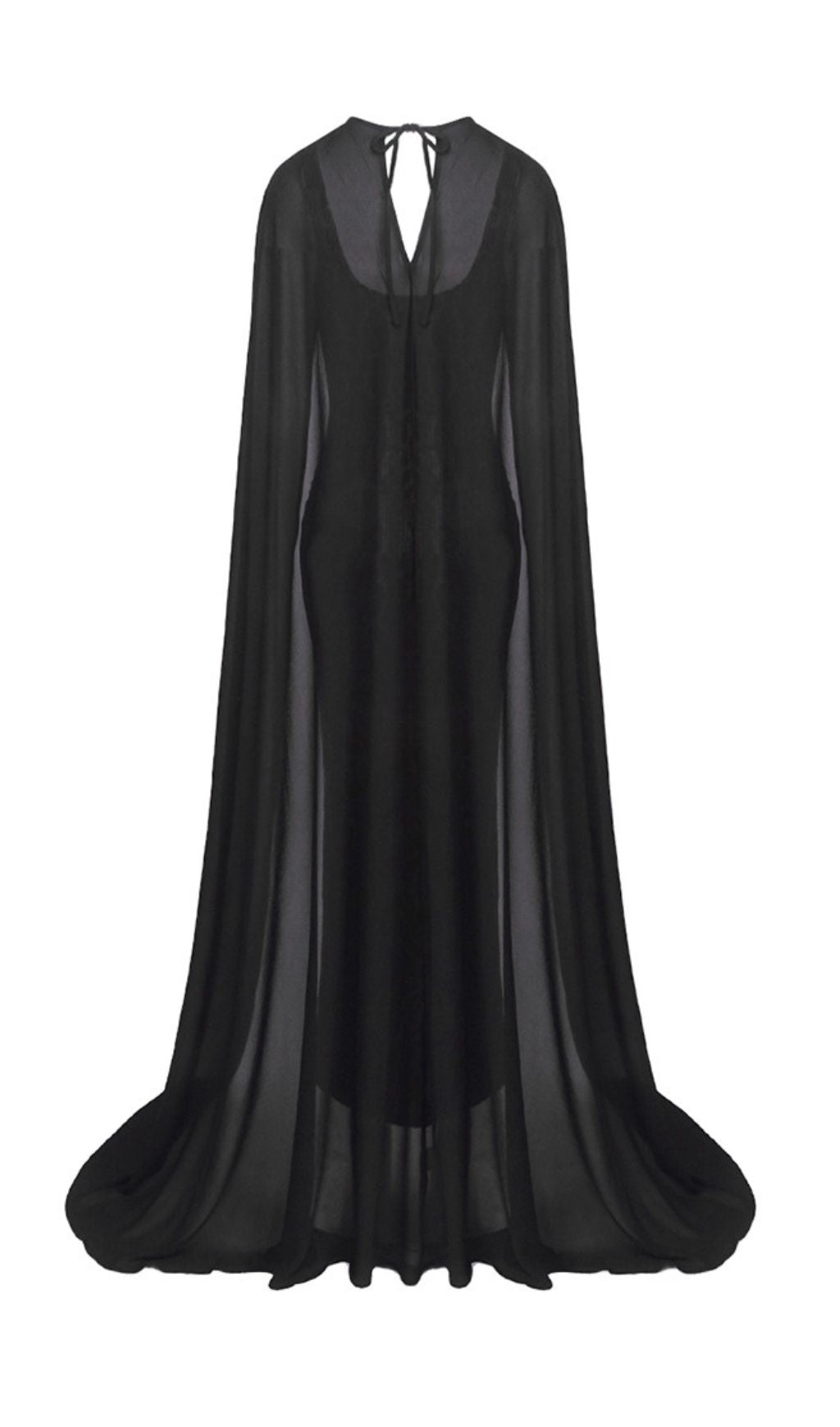 Jarrell Leopard Sequin Maxi Dress With Cape Flowering Girl