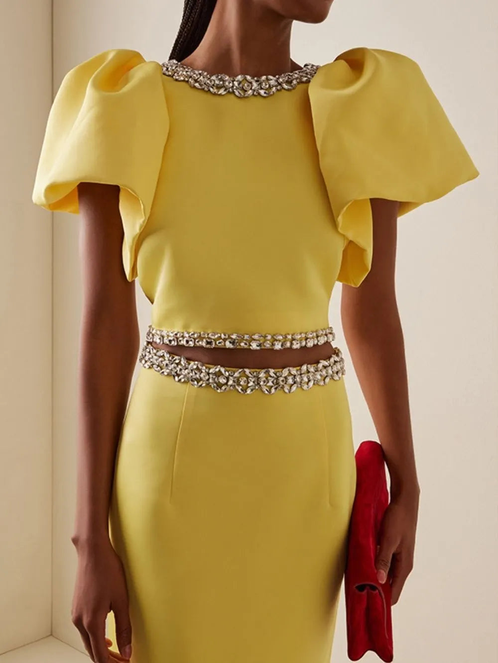 Markéta Yellow Diamante Two-Piece Set Flowering Girl