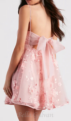 Eden Flower Babydoll mini Dress in blush Flowering Girl