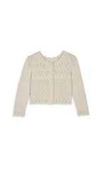 COTTON CROPPED OPEN KNIT CARDIGAN Flowering Girl