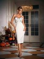 Embellished Top In White Flowering Girl