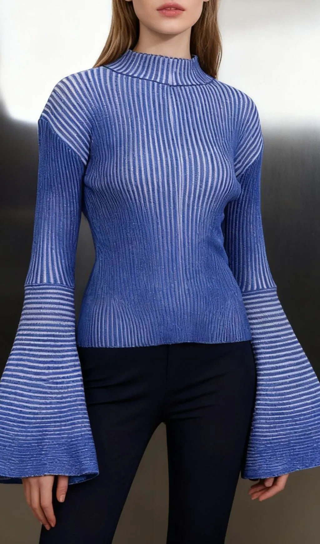 Janli Flared Sleeve Sweater Flowering Girl
