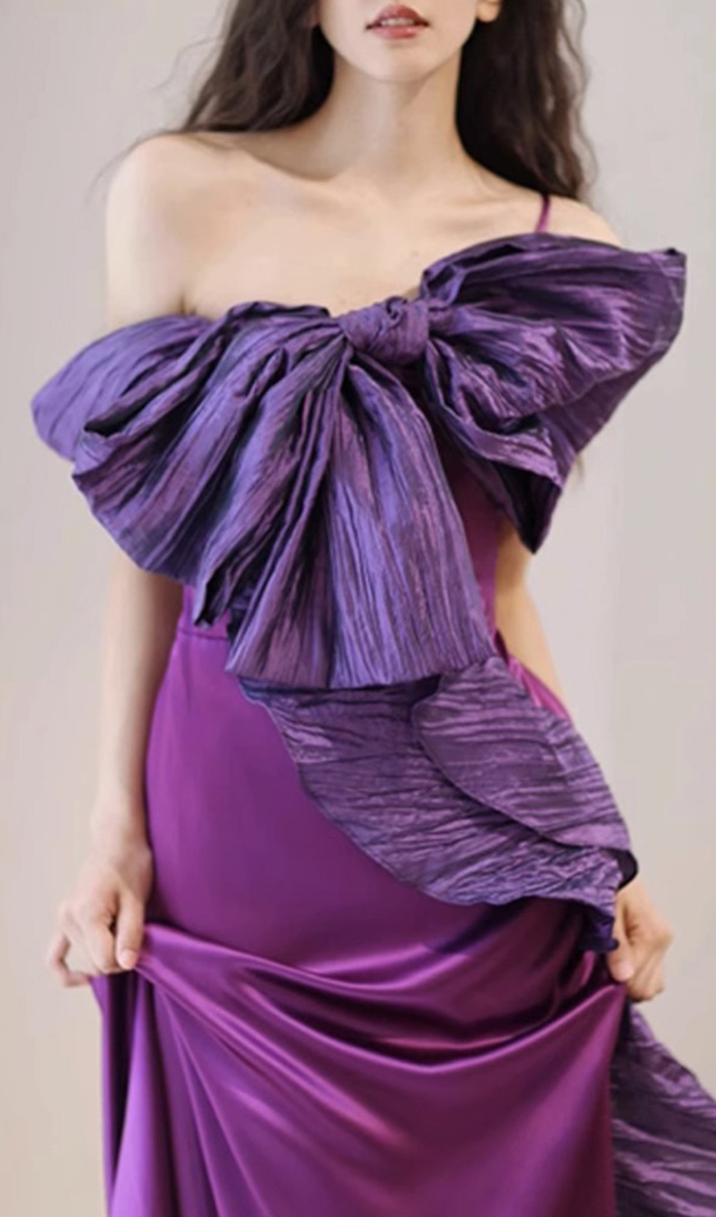 Ganit Purple Bow Maxi Dress Flowering Girl