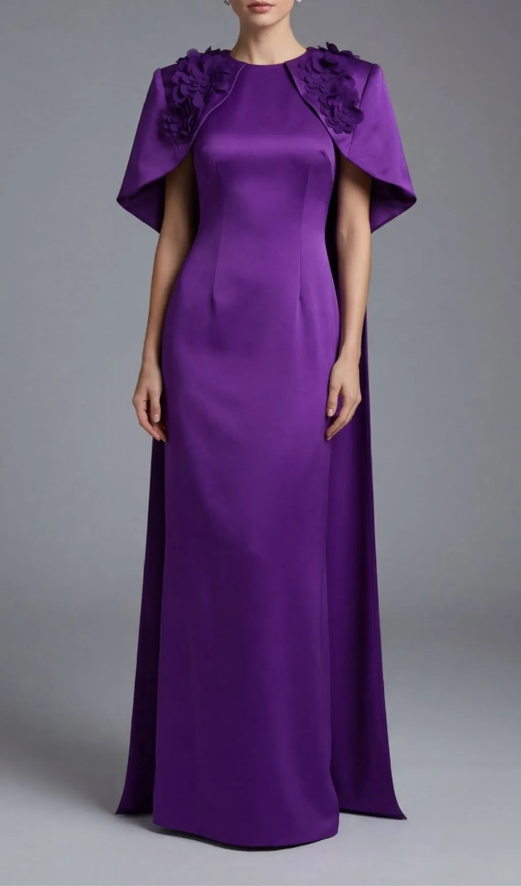 Kenisha Purple Flower Embellished Maxi Dress Flowering Girl