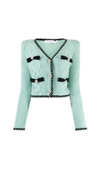 MINT CABLE KNIT CARDIGAN Flowering Girl