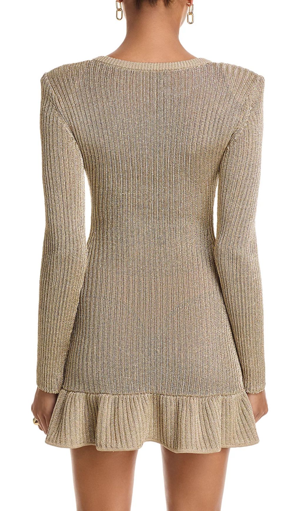Metallic Knit Mini Dress Flowering Girl