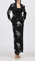 Gonca Sequin Flower Embellished Two-Piece Set Flowering Girl